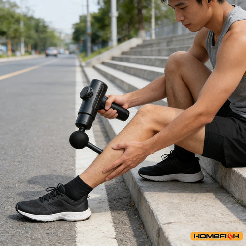 Athletic Recovery Massage Gun – Deep Tissue Muscle Massager with 8 Heads for Full Body Relief